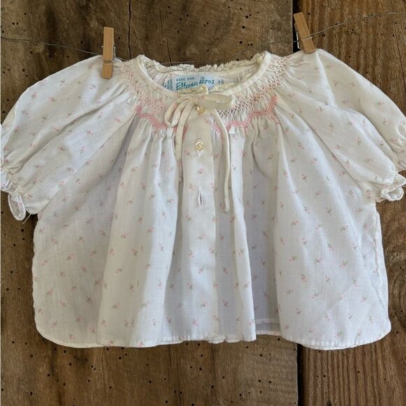 Charming White and Pink Kids Blouse - Picture 1 of 4